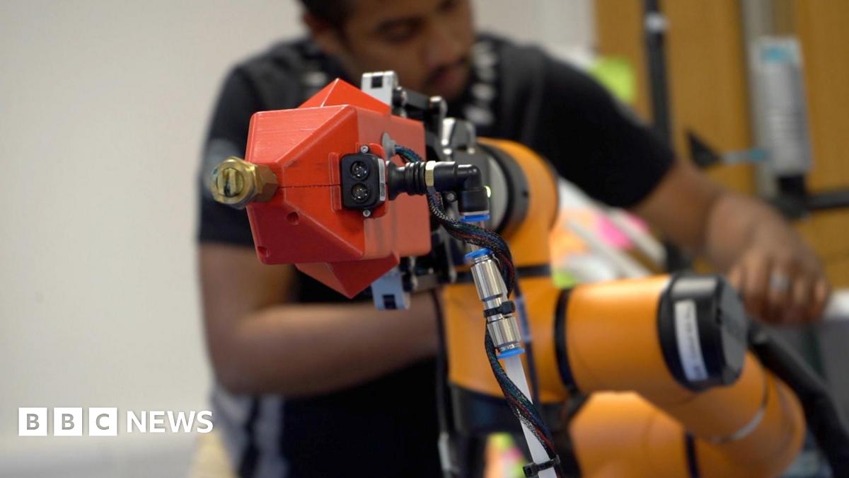 Close-up of STRIDER's robotic sampling arm and sensor head